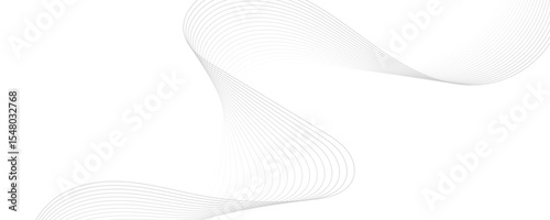 Gray wave curve lines abstract background with flowing particles. Digital energy waves technology concept. Modern backdrop design for business, presentation, banner.