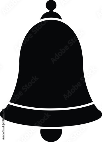 christmas bell icon black silhouette vector illustration on transparent background
