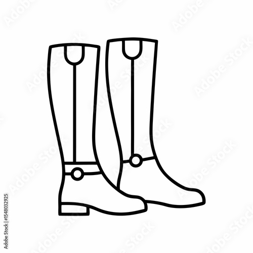 tall polished dress boots with spurs for equestrian competition
