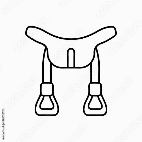 horse saddle with stirrups for riding or equestrian training