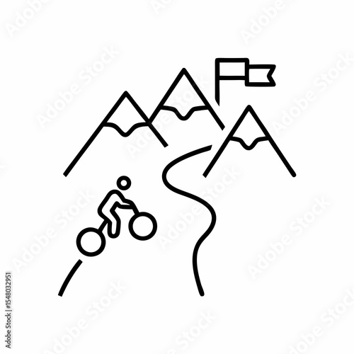 mountain trail with bicycle for adventure route or cycling activity