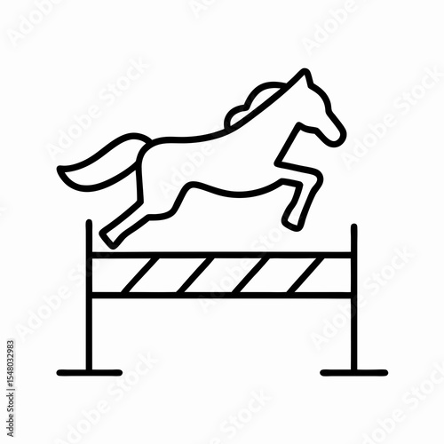 horse jumping over hurdle for show jumping or sport training