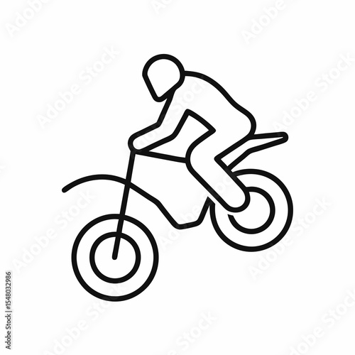 motorcycle rider leaning forward in active position for racing or stunt