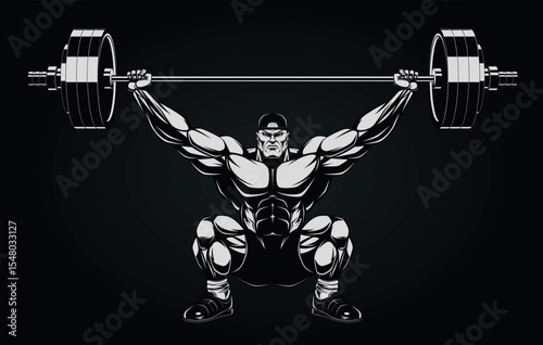 illustration of a man lifting weights