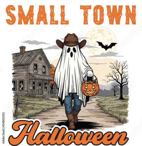 Cowboy Halloween Sublimation Design