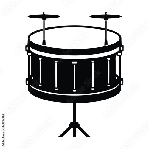 Drum machine silhouette art illustration