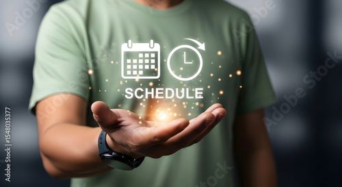 Digital concept of scheduling and time management visualization in modern technology