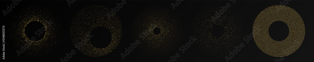 Abstract gold glowing halftone dotted background