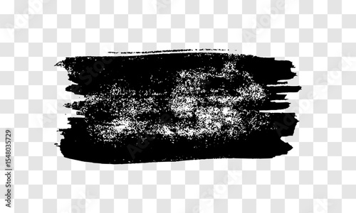 Black brush stroke on transparent background