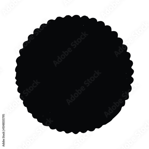 Single Black Round Cracker Isolated White Background Detailed Texture Food Photography vector