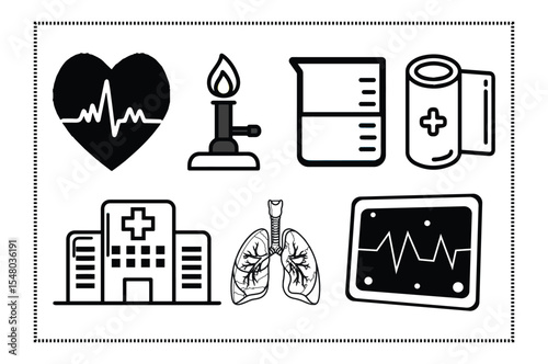 Professional medical icon sets for doctors