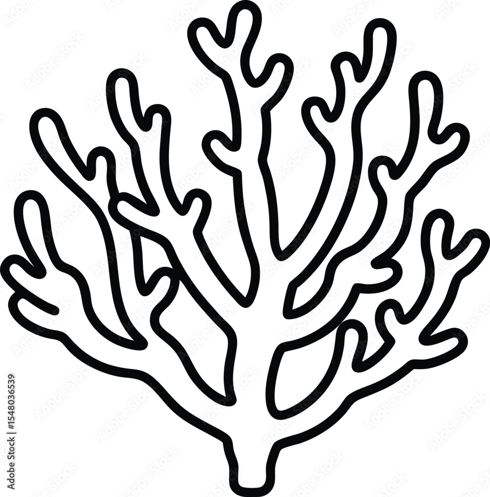 Obraz premium coral reef icon line art vector illustration on transparent background