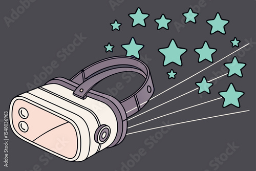 Virtual reality headset with holographic projection banner