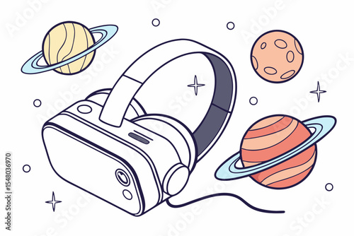 Virtual reality headset hologram banner ad