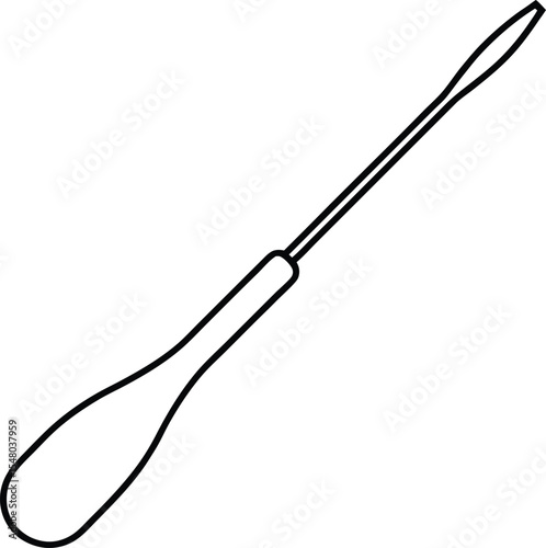 cuticle pusher icon line art vector illustration on transparent background