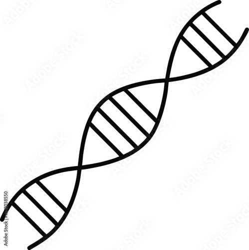 dna strand icon line art vector illustration on transparent background