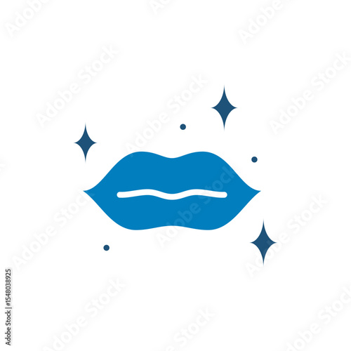 Glowing lip care icon vector design in trendy style