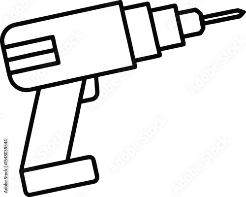 drill icon line art vector illustration on transparent background