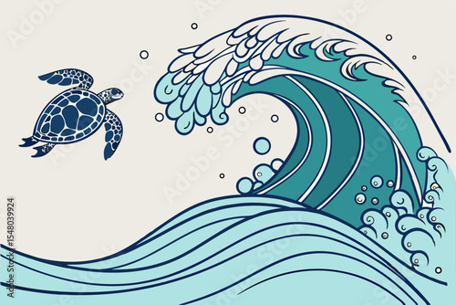 Abstract organic wave with bubble forms vector design
