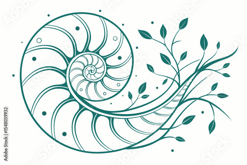 Glowing dots organic spiral abstract vector design