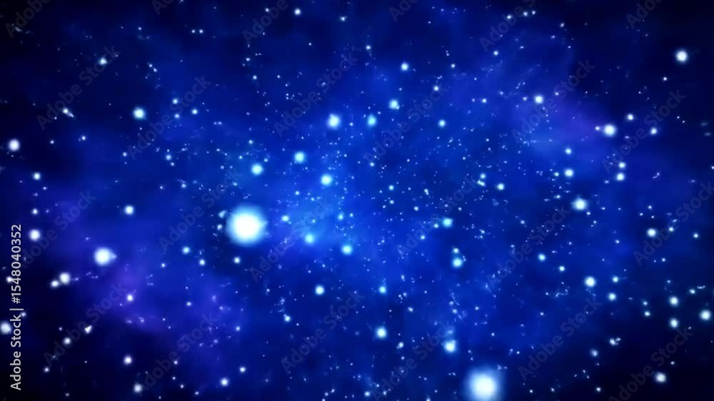Looping Galaxy Night Sky with Star Glimmer Effect