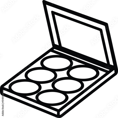 eyeshadow palette icon line art vector illustration on transparent background
