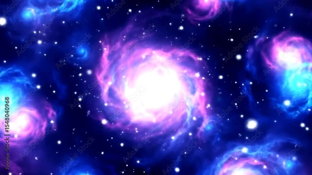 Glowing Nebula Galaxy Stars in Motion Loop