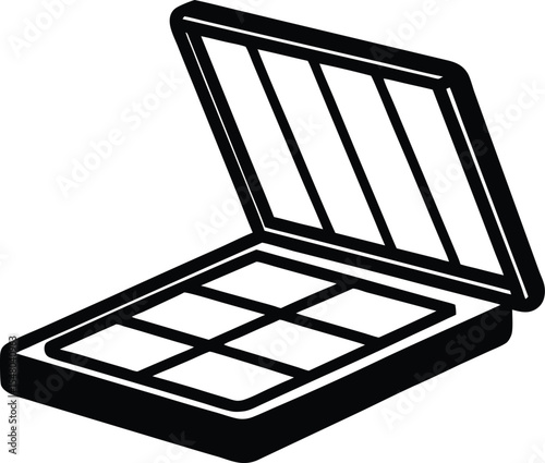 eyeshadow palette icon line art vector illustration on transparent background