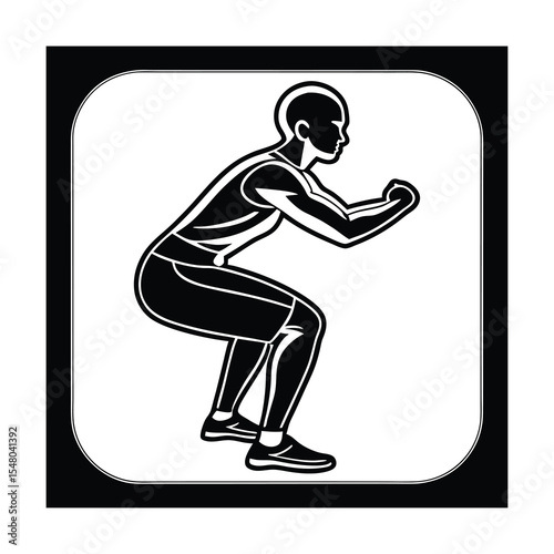 Man Performing Squat Exercise