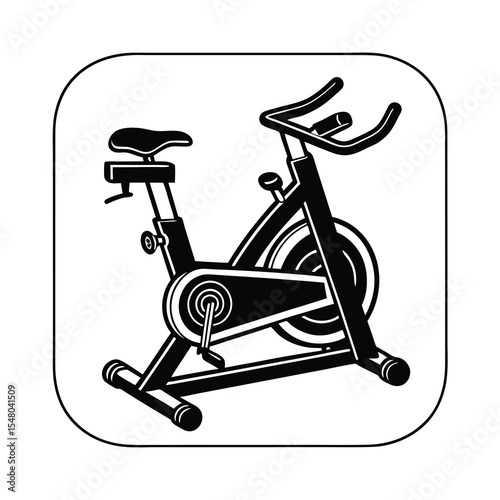 Black and White Stationary Exercise Bike