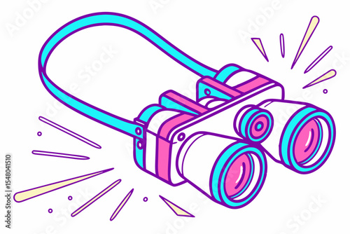 Neon virtual reality headset banner ad design