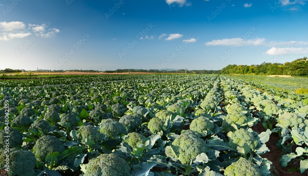 Fototapeta premium green broccoli plants thriving in the crop field