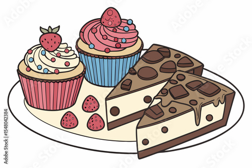 Delicious cupcakes cheesecakes and other desserts