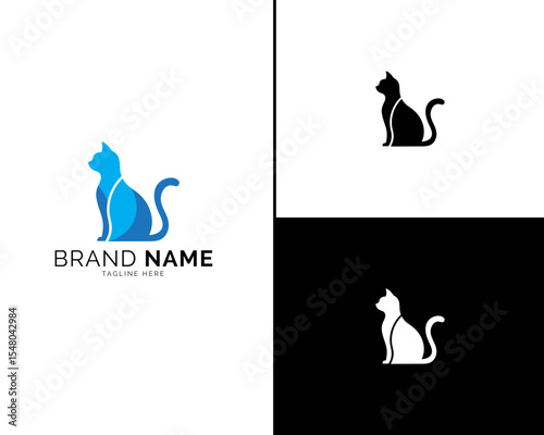 Elegant Cat Logo Design Collection in Three Distinct Color Variants. Clean Lines and Stylish Composition for Creating Memorable, Modern Brand Identity and Premium Visual Assets.

