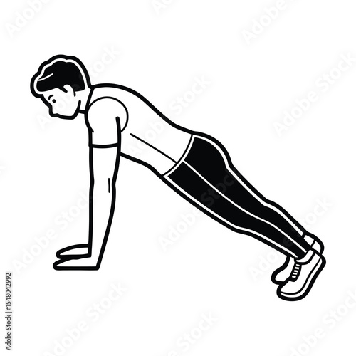 Man Doing Plank Exercise