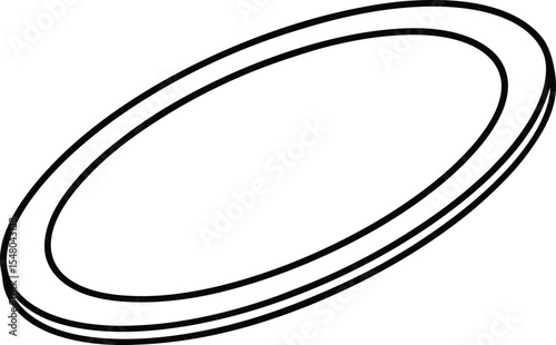 frisbee icon line art vector illustration on transparent background