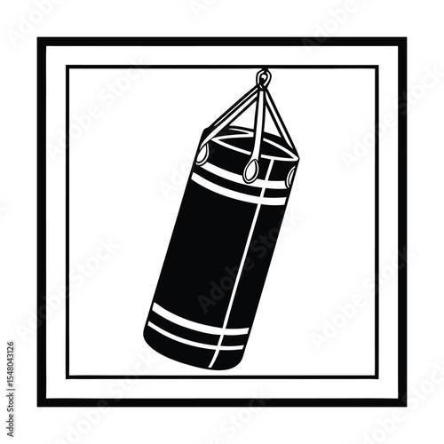 Hanging Boxing Punching Bag Silhouette