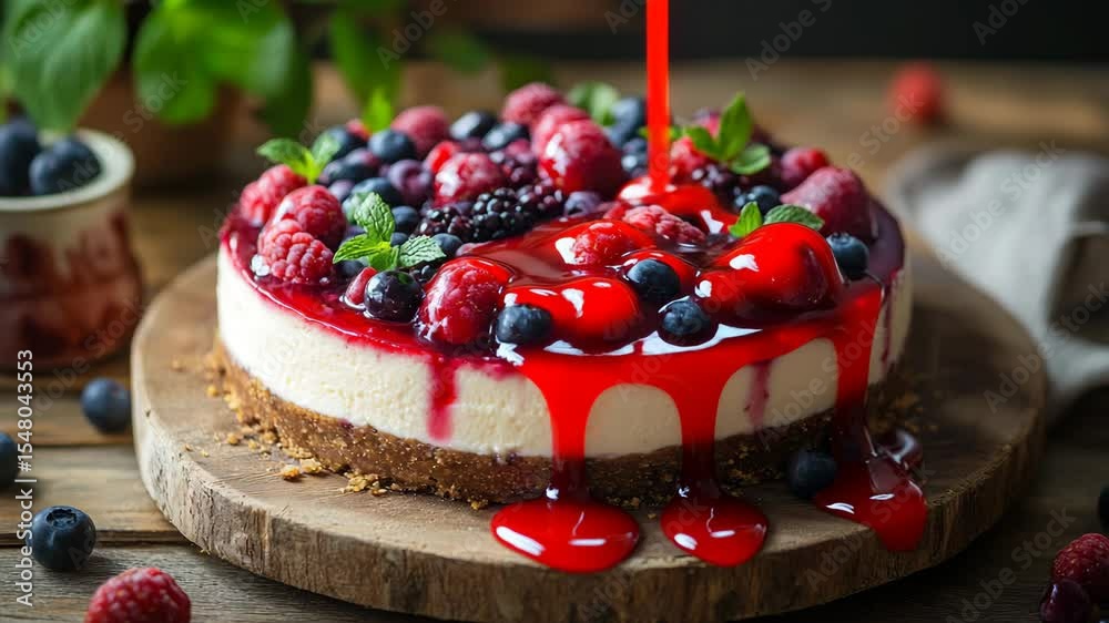 cheesecake with berries