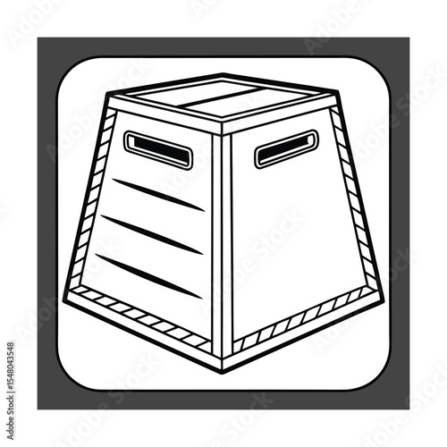 Black and White Gym Box Illustration