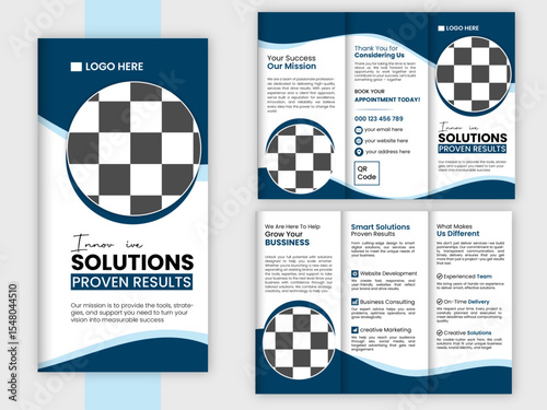 Trifold Business Brochure Template  Corporate Marketing and Company Profile Design, Professional Trifold Business Brochure  Clean Corporate Layout for Branding, Modern Business Trifold Brochure