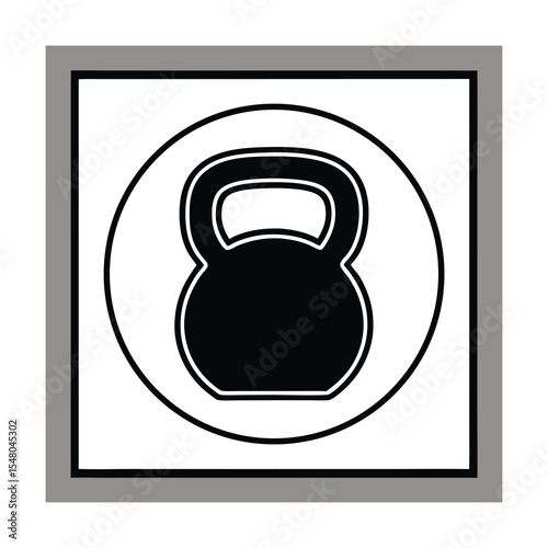 Kettlebell Icon in a Square Frame