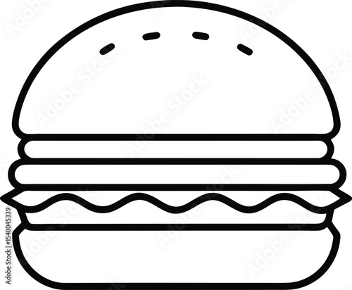 hamburger icon line art vector illustration on transparent background