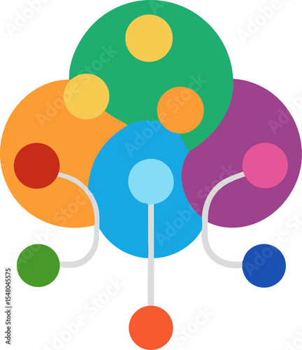 Colorful lollipop set with a sweet flower pattern, bright and vibrant on a white background