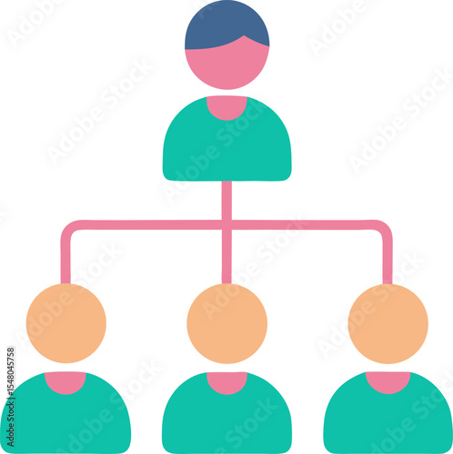 Social network icons showing a family and people communicating in a group