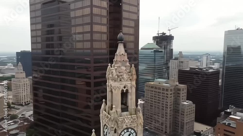urban skyline with many buildings