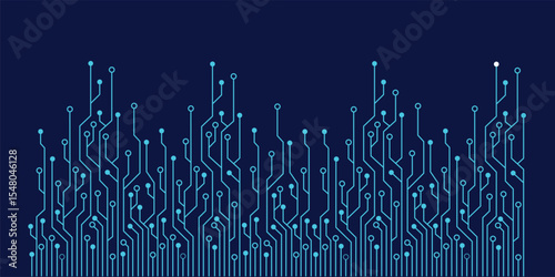 Digital Circuit Board Technology Background – Abstract Futuristic PCB Vector with Copy Space for Innovation, Electronics Interface, and High-Tech Design Projects