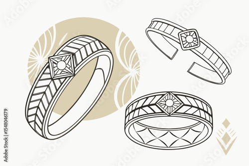vector-set-set-of-art-deco-jewelry--brooches--pins
