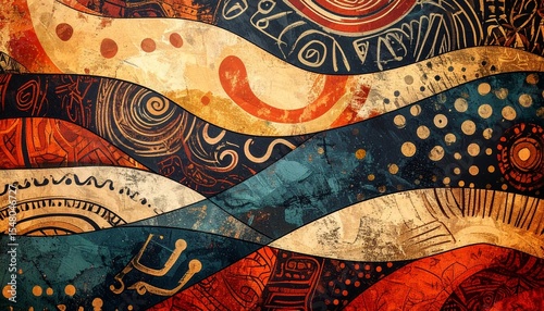 Abstract Textured Hand Drawn Design. Africa, Tribal Art, Design, Craft And Pottery Co