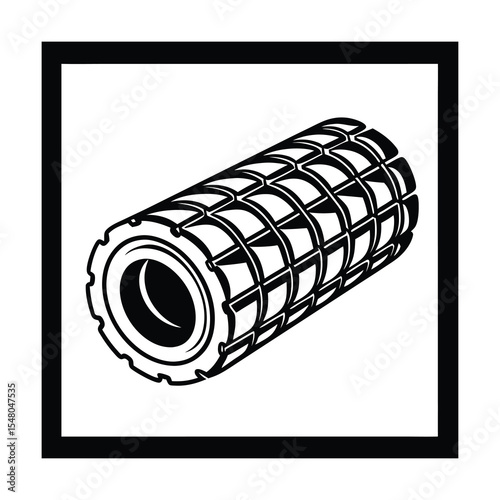 Black and White Cylindrical Roller