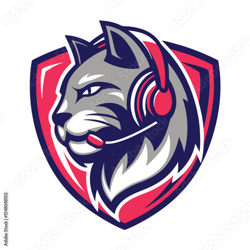 Wallpaper Mural Cat with Headphones Mascot Logo Torontodigital.ca